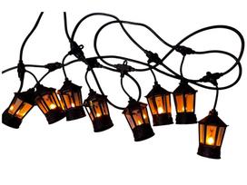 Sodo girlianda 4 m, 8 LED žibintai su judančios liepsnos efektu