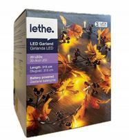 LED girlianda Lethe, rudens lapai, 3,15 m, maitinama baterijomis