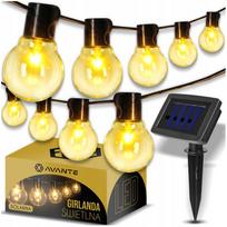 Saulės girlianda 3,7 m su 10 LED kamuoliukų, lauko apšvietimas