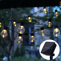 Saulės kiemo girlianda su LED lemputėmis, 30 vnt., retro stiliaus