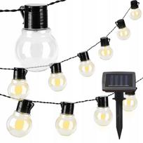 Saulės girlianda su 10 LED burbulų, 335 cm, balkonui ir terasai