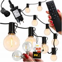 Lauko girlianda su nuotoliniu valdymu, 20 m, 36 LED lemputės
