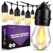Lauko girlianda, 10 m, 10 LED, E27, šilta balta