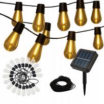 Saulės girlianda 7 m, 20 LED lempučių, 8 režimai, sodui ir balkonui