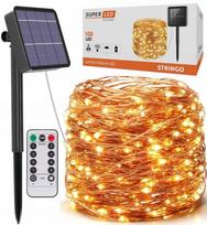 Saulės girlianda sodui, 100 LED, 10 m, su nuotolinio valdymo pulteliu