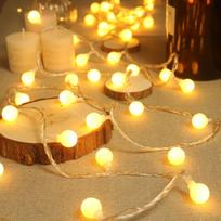 Lauko girlianda, 15 m, 50 LED, šilta balta šviesa, permatomi burbuliukai