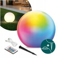 Saulės LED sodo šviestuvas BALL 30 cm, RGB, su pulteliu
