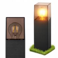 Lauko stovas šviestuvas 30 cm, E27, juodas, LED filamentas