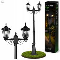 LED lauko stovas 227 cm, žibintas, tinka 2x E27 lemputėms