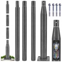 Plieninis apšvietimo stulpas saulės kamerai, 76 mm, 4 m