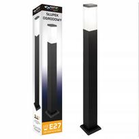 Lauko šviestuvo stulpas Masterled, E27, 80 cm, juodas korpusas, balta gaubtas