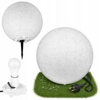 Sodo LED lempa HAMMERED, rutulio formos, 35 cm, akmens imitacija, E27