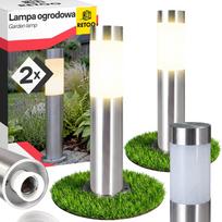 Lauko LED stulpelio formos šviestuvas GARDEN, E27, 45 cm, sidabrinis, 2 vnt.