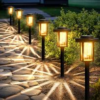 Saulės šviestuvai SOLPEX LED, 6 vnt., šiltai šviečiantys, sodui ir takeliams