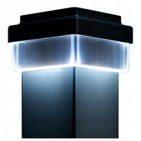 Saulės LED lempa stulpui 80x80 mm su akumuliatoriumi