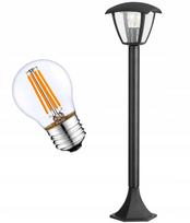 Lauko sodo lempa stulpas juoda su LED