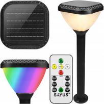 Saulės sodo lempa su RGB LED, nuotolinis valdymas, 80 cm