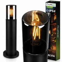 Lauko LED sodo šviestuvas, 40 cm, stiklinis gaubtas, atsparus vandeniui
