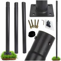 Apšvietimo stulpas, 3 m, juodas, apskritas, 76 mm skersmens