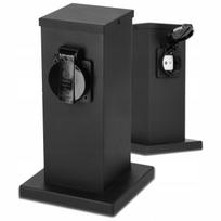 Elektrinis sodo stulpelis su 1 lizdu, 230V, IP44, juodas