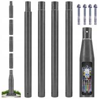 Lauko apšvietimo stulpas saulės kamerai, 5 m, 76 mm, storas plienas