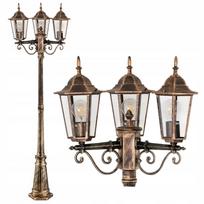 Lauko stovinčias žibintas 200 cm, 3x E27, retro patina