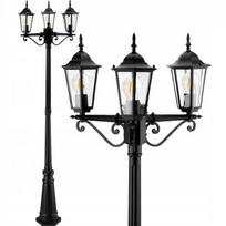 Sodo stovimas šviestuvas, 200 cm, 3x E27 LED, juodas, Retro stiliaus