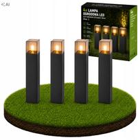Lauko stovas šviestuvas Masterled Denver, 30 cm, juodas, E27, IP44, 4 vnt.
