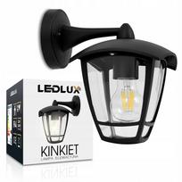 Lauko sieninis LED žibintas, juodas, E27, fasadui ir sodui