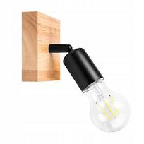 Sieninis šviestuvas EOS LED 50W, plienas ir medis, juodas (RAL9005), IP20