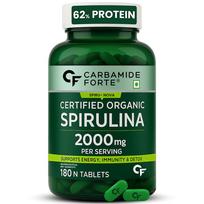 Carbamide Forte 100% Organic Spirulina Tablets 2000 mg Per Serving - Spirulina Powder Organic Tablets | Supports Energy, Immunity & Detox | Cert