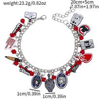 Vampire Diaries Charm Bracelet - Damon & Stefan Characters Mystic Falls Theme Cartoon Accessories for Fans Gifts gray