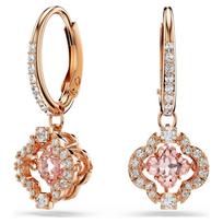 Swarovski Una drop earrings Clover Pink 18K rose gold finish 5516477 rožinė