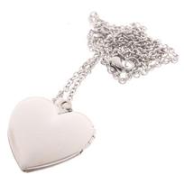 Love Heart Locket pakabukai Moterims Vyrams atidaromas nuotraukų rėmelis Paveikslų karoliai as the picture gray