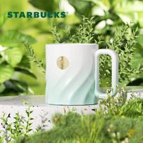 Starbucks Clear Mint Green Badge Ceramic Mug white
