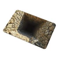3D Grindų Kilimėlis su Realistiška Skylės Iliuzija Neslystantis Krištolinio Velūro Kilimas Koridorius Svetainė Prieangis Durų Kilimėlis Namų Dekoras S D black