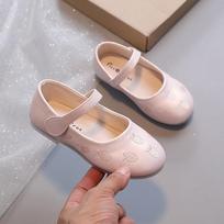 Korean Style Fashion Children's Carrot Embroidered Leather Shoes / Girls' Soft-Sole Princess Shoes / Flat Dance Shoes for Toddlers & Young Children 22 rožinė