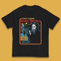 Let's Watch Scary Movies Screaming Ghostface Scream Watch Scary Halloween Kids T Shirt 140 blue