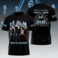 New Apparels Def Leppard 2 sides Tour Unisex Cotton Gift for Friends All Size L black