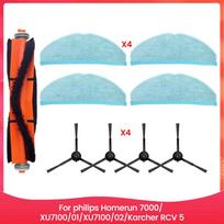 B97A-For  Homerun 7000 Series XU7100/01, XU7100/02, Karcher RCV 5 Vacuum Parts Main Roller Side Brush Mop Cloth Parts