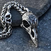 Juodo Varno Karoliai, Vyriškas Nordic Madingas Pakabukas, Derliaus Stiliaus Universalus Hip Hop 50CM(Necklace Size) black