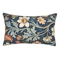 Įrėmintas William Morris Botaninės palaimos stačiakampis užvalkalas pagalvei Dekoratyvinis miegamojo lovos namų jaukumo pagalvė 50x35cm