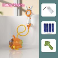 Baby Bath Shower Head Cartoon Carrot Electric Water Pump Adjustable Sprinkler Baby Bathtub Spray Water Toy For Toddler Gift white