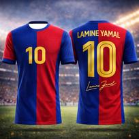Rami Yamal 3D Printed Football Fan Sports T-Shirt Is Breathable and Quick-Drying, Suitable for Summer Outdoor Family Wear S red