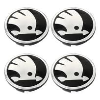4 vnt. Automobilio stilius Auto ratlankio centriniai dangteliai Ratlankio apdaila Ženklelis Emblema Skoda Octavia MK2 MK3 A7 Karoq Kodiaq Superb Rapid Fabia fxdj44 4Pcs 56mm sidabras