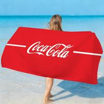 Fashion C-Coca Brand C-Cola Logo Towel Soft Lightweight Anti-Sand Large Beach Towel Quick-Drying Bath Sports Family 130x80cm blue
