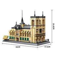 1380PCS Notre Dame de Paris Building Blocks City Architecture Models Bricks Assemble Toys Gifts For Kids Adults Small Particle beige