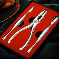 Seafood Tools Set Stainless Steel Lobster Crab Leg Cracker Nut Cracker Seafood Spoon Fork Set red