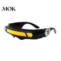 Scratch-resistant Lenses Sunglasses Futuristic Cyberpunk Sunglasses, UV400 Protection Irregular Shape UV Punk Shades for Beach Party Outdoor Sports A black