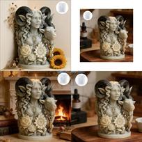 B0KB Goat Silicone Molds Lady Figure Silicone Molds For Resin Casting Handmade Soap Making Chocolate CN white